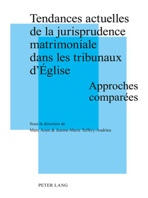 cover image of Tendances actuelles de la jurisprudence matrimoniale dans les tribunaux d'Église